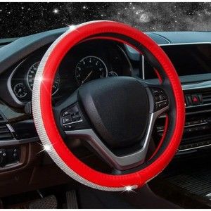 Bling Steering Wheel Cover Red